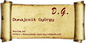 Dunajcsik György névjegykártya