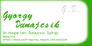 gyorgy dunajcsik business card
